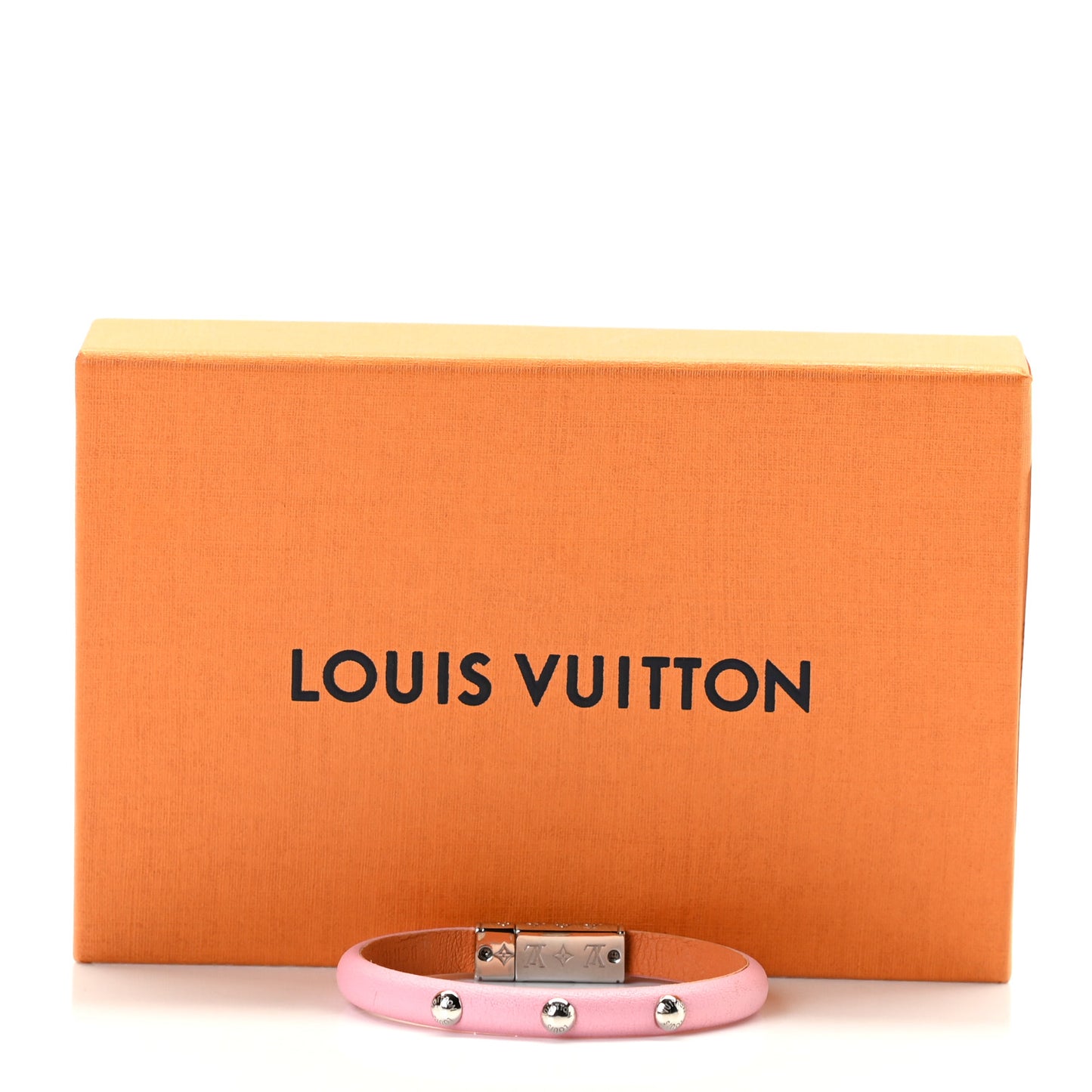 Calfskin Yummy LV Bracelet 17 Pink