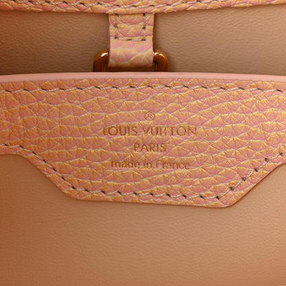 Louis Vuitton Metallic Taurillon Seashell Capucines BB Pink Yellow 6 of 11