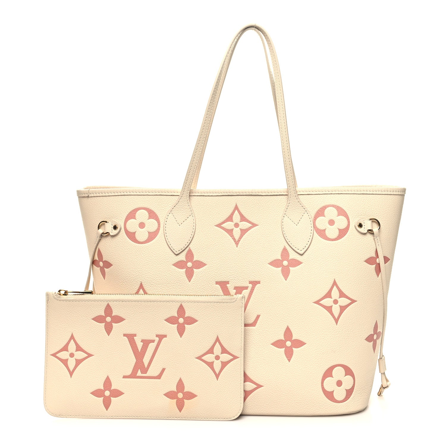 Louis Vuitton Empreinte Monogram Giant Neverfull MM Creme Rose Trianon 1 of 14