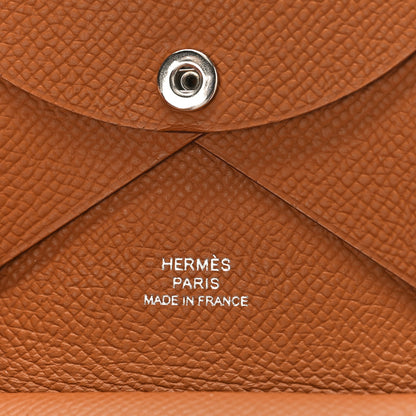 Hermes Epsom Calvi Duo Card Case Gold 6 of 8