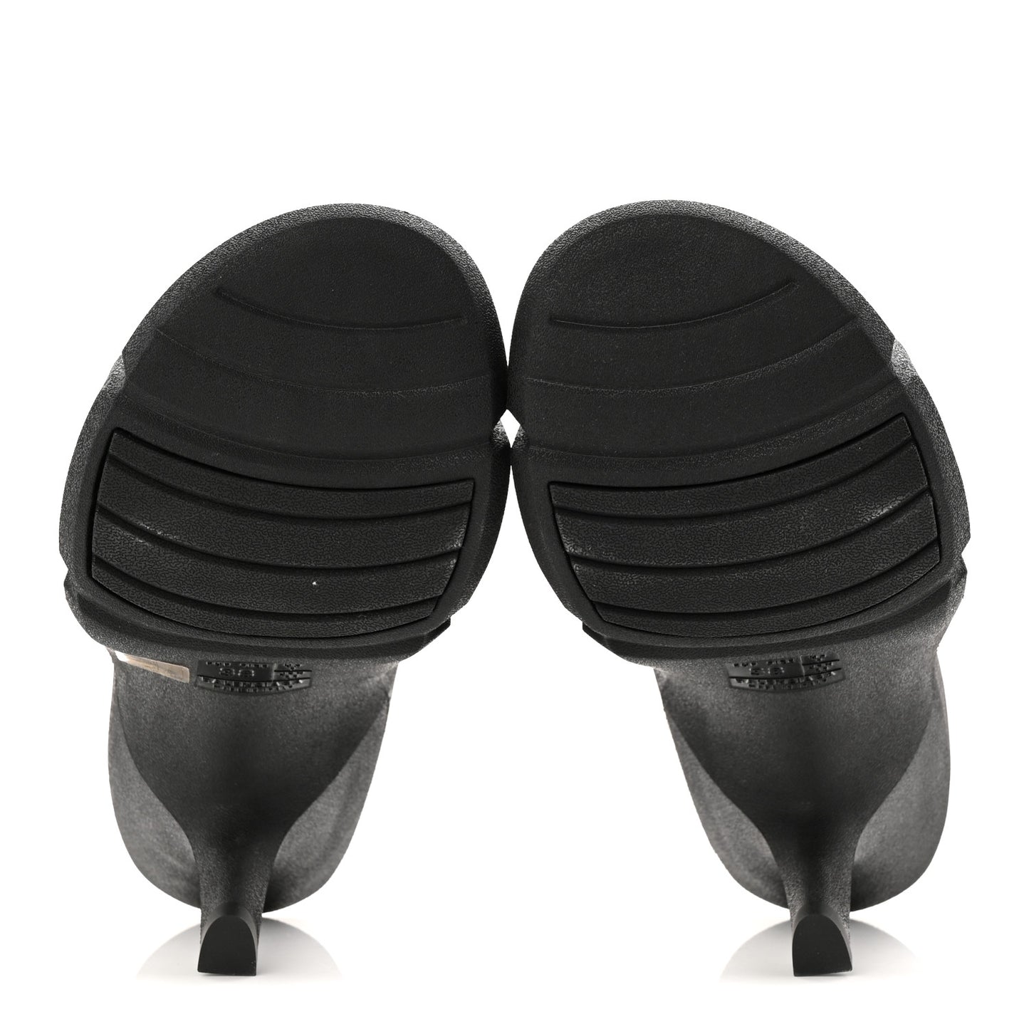 Rubber Womens Mold Slide Sandals 38 Black