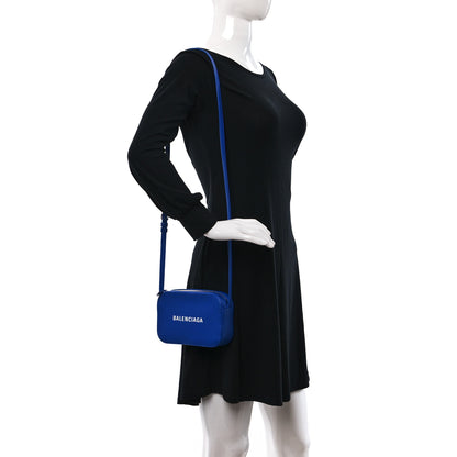 Balenciaga Smooth Calfskin Logo XS Everyday Camera Bag Bleu Prim White 2 of 10