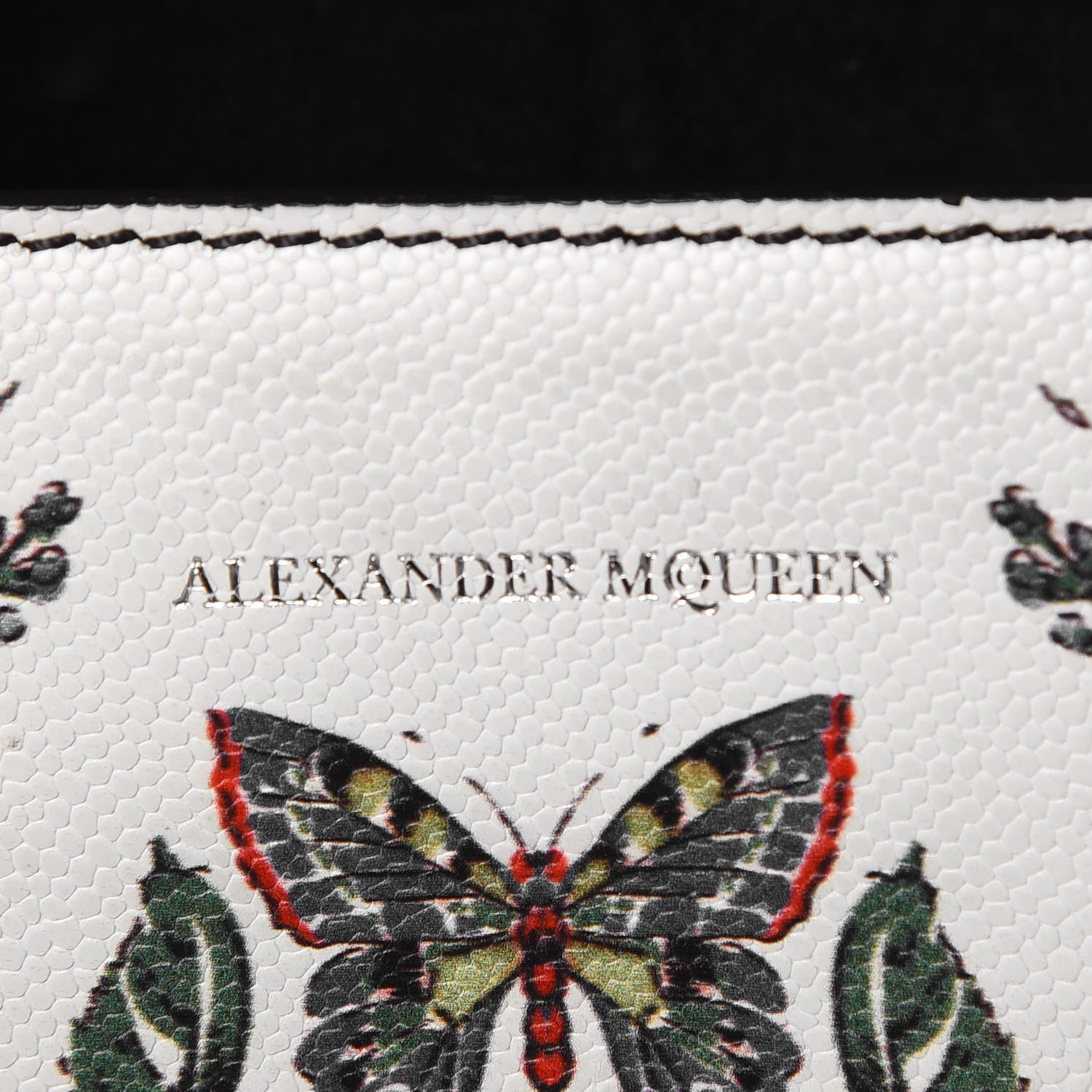 Alexander McQueen Grained Calfskin Flower Printed Small Insignia Flap Ivory Multicolor 6 of 7