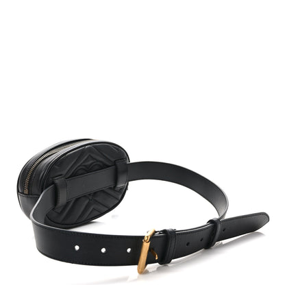 Gucci Calfskin Matelasse GG Marmont Belt Bag 85 34 Black 3 of 10