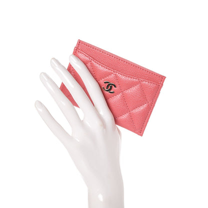 Chanel Caviar Quilted Card Holder Pink 2 of 9