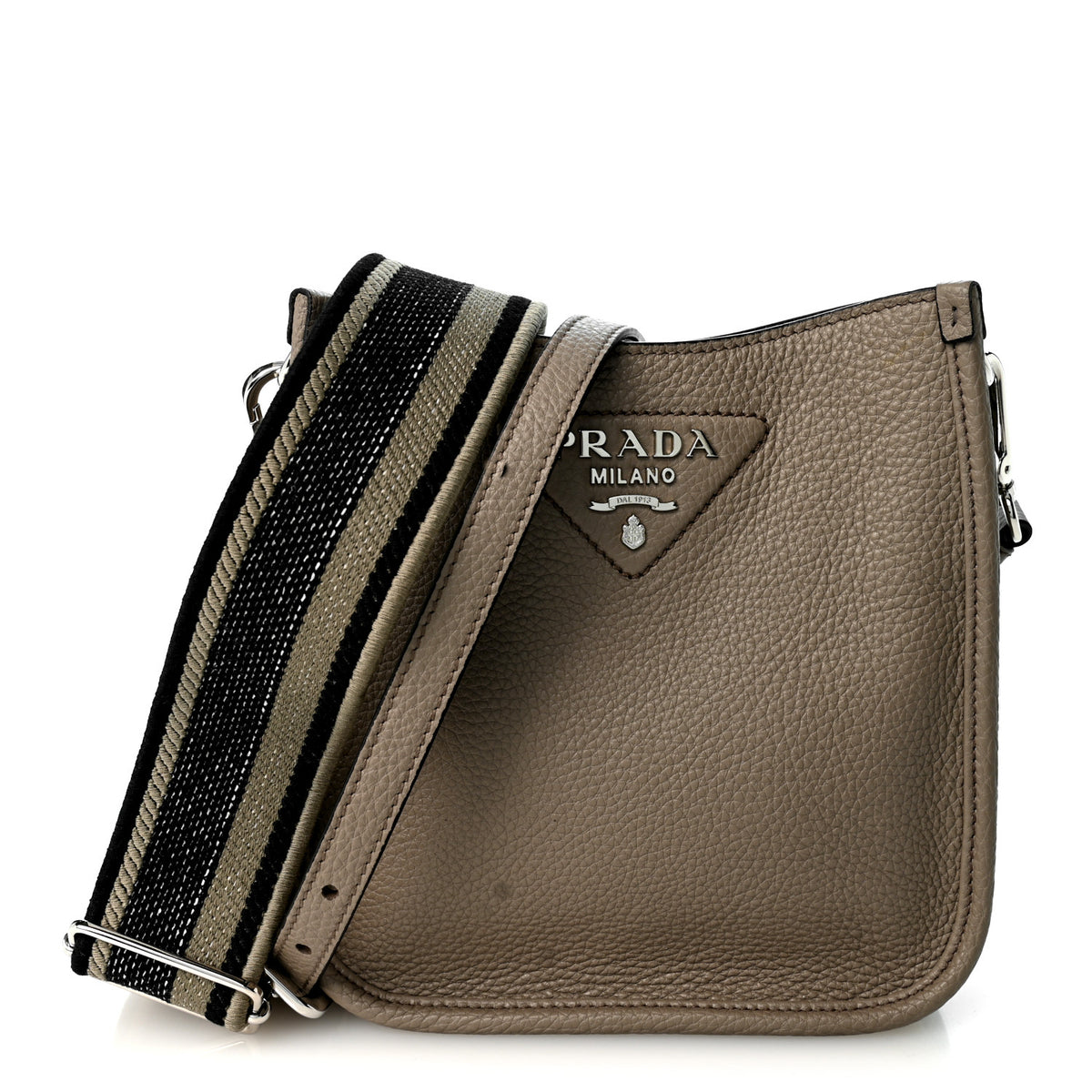 Prada Vitello Daino Soft Mini Hobo Messenger Bag Argilla 1 of 9