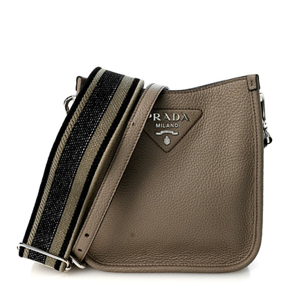 Prada Vitello Daino Soft Mini Hobo Messenger Bag Argilla 1 of 9