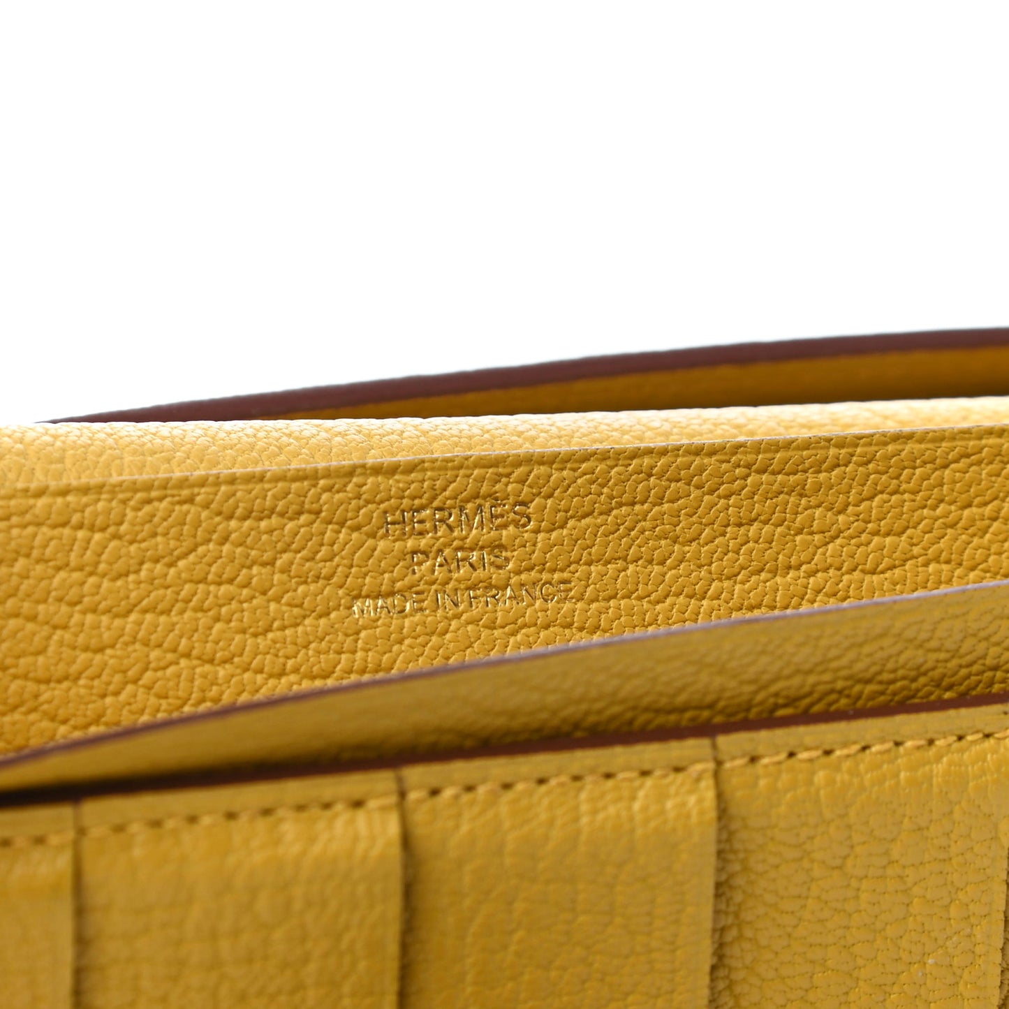 Chevre Mysore Bearn Gusset Wallet Jaune Ambre