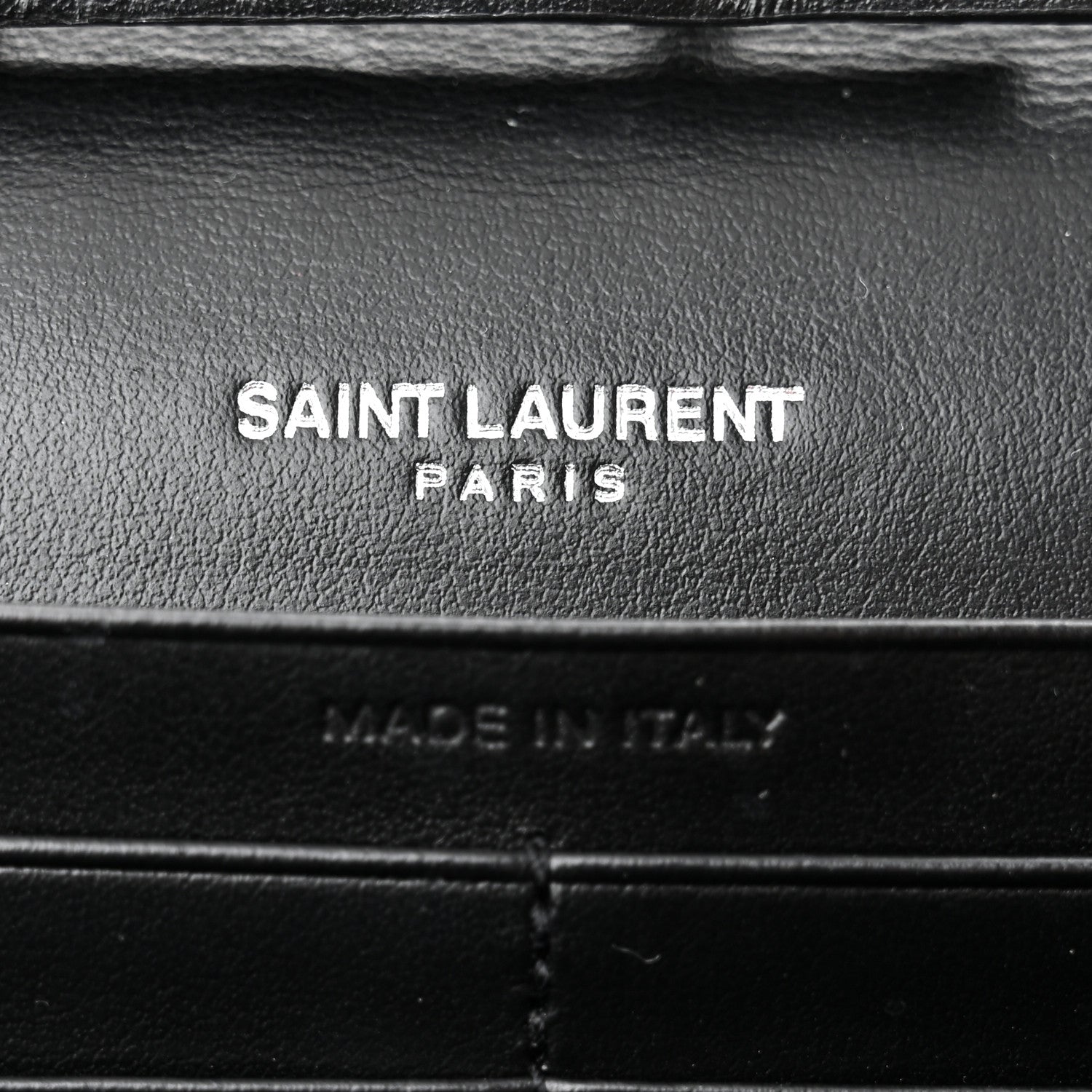 Saint Laurent Grained Metallic Calfskin Monogram Chain Wallet 5 of 12