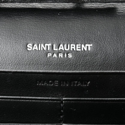 Saint Laurent Grained Metallic Calfskin Monogram Chain Wallet 5 of 12