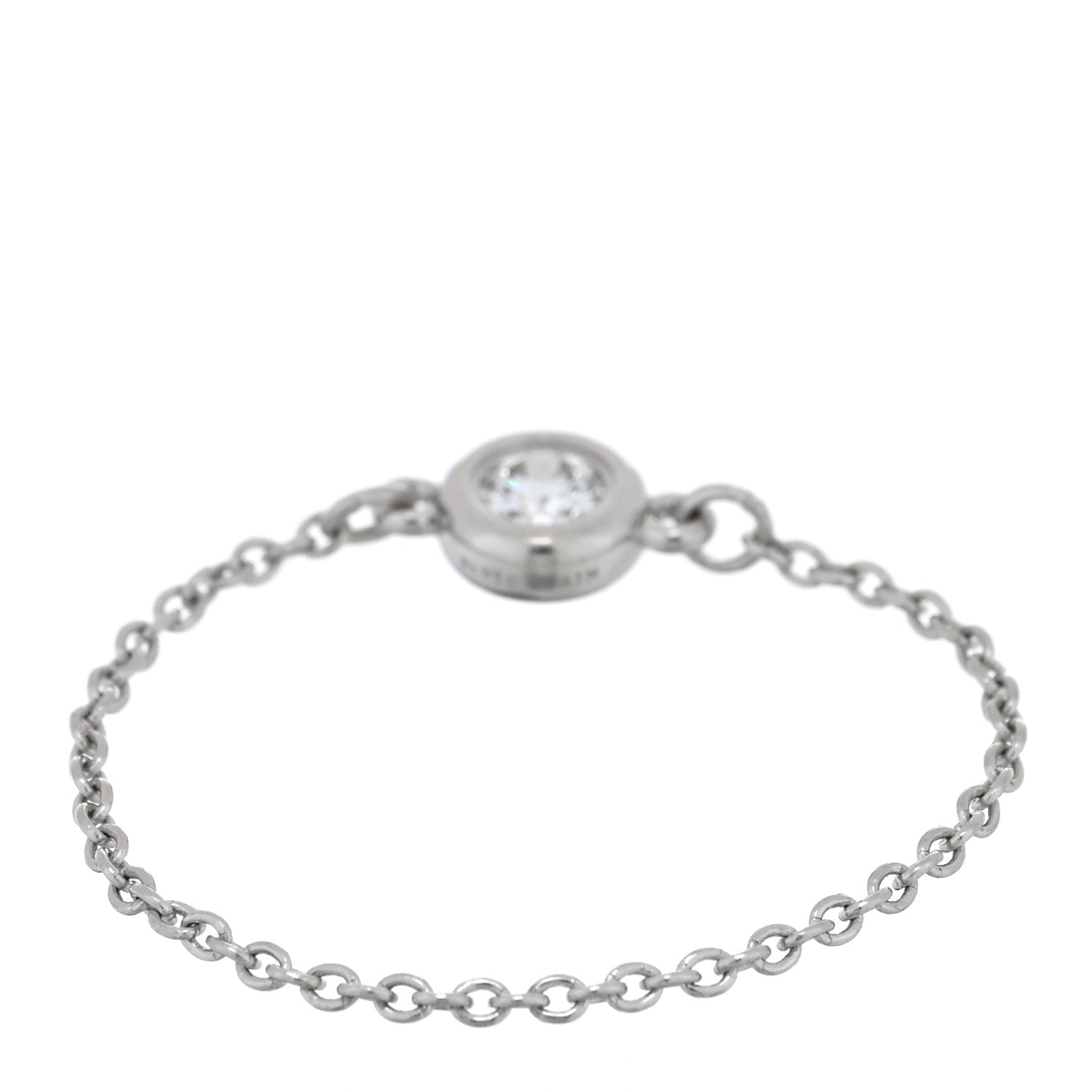 Tiffany Platinum Diamond Elsa Peretti Diamonds by the Yard Chain Ring 51 5.75 3 of 4