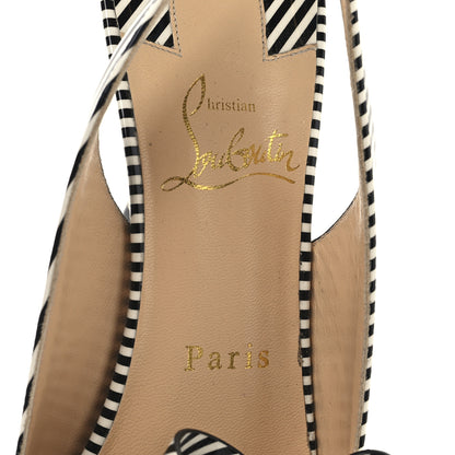 Christian Louboutin Patent Stripes Clare Nodo 80 Pumps 40 Jeans White 8 of 8