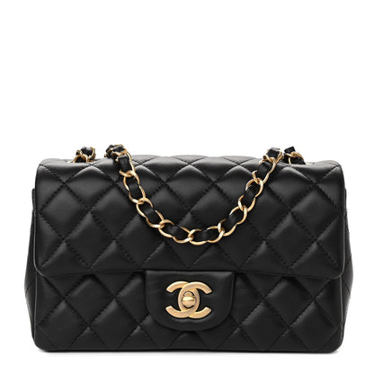 Chanel Lambskin Quilted Mini Rectangular Flap Black 1 of 11