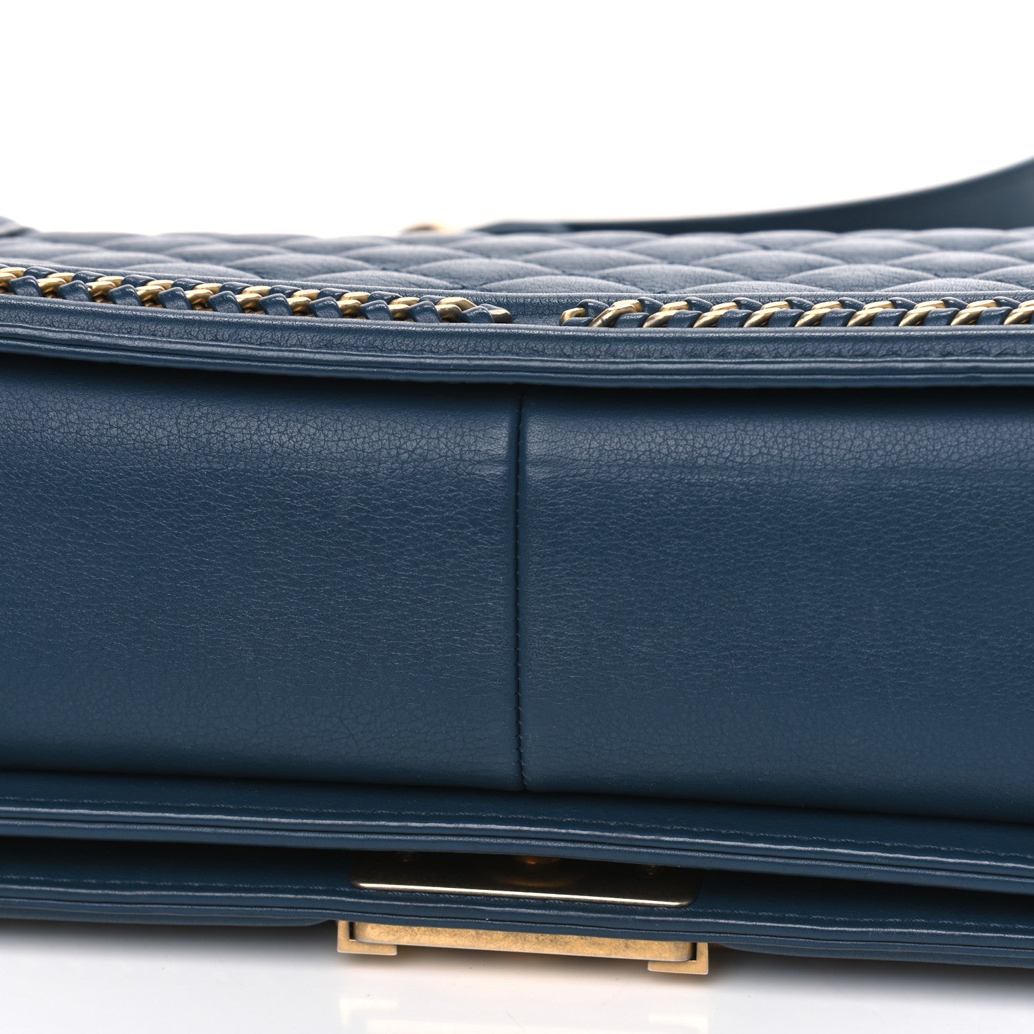 Chanel Calfskin Quilted Medium Top Handle Boy Flap Blue 10 of 13