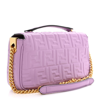 Fendi Nappa FF Embossed Small Midi Chain Baguette Violetta 3 of 10