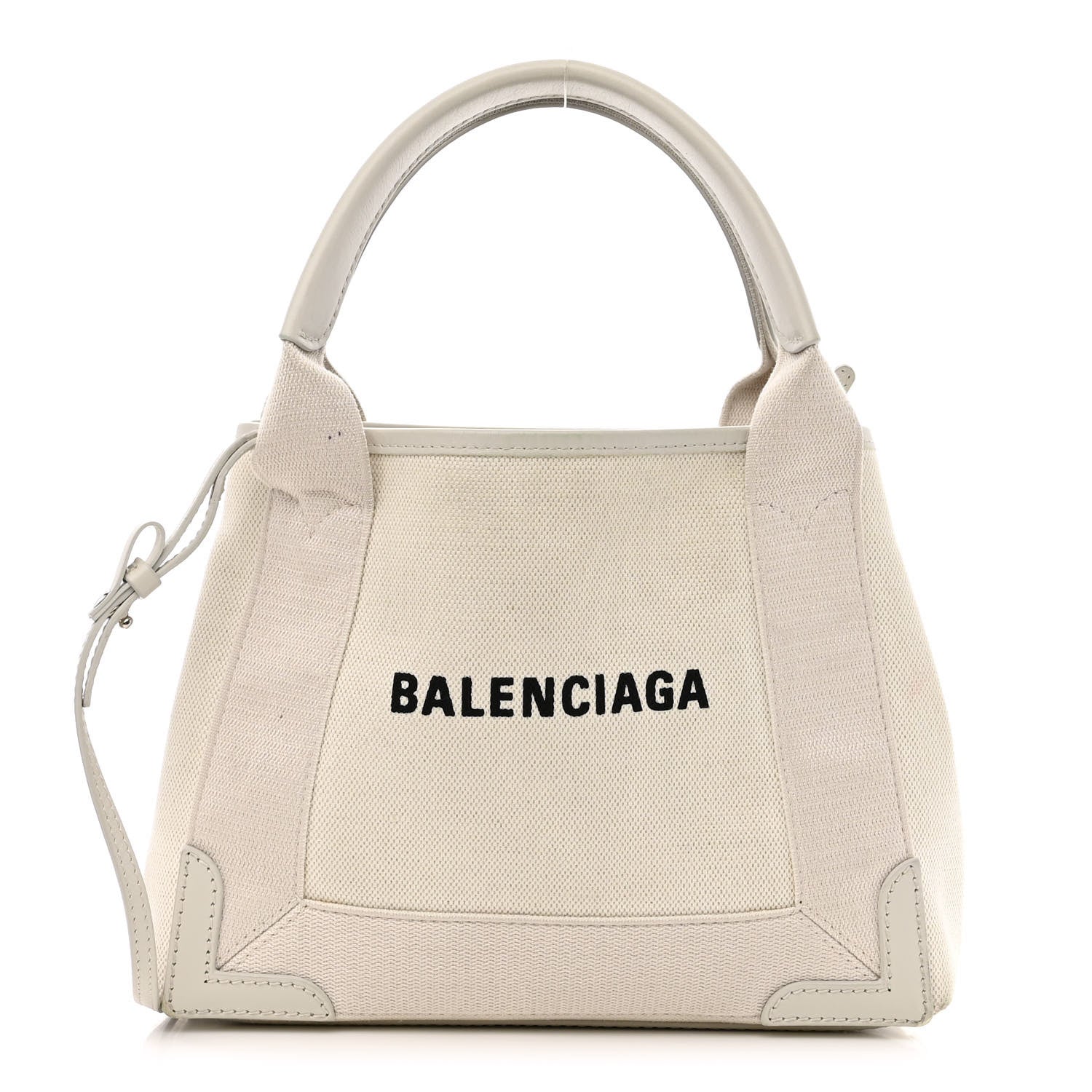Balenciaga Cotton Canvas Calfskin Navy Cabas XS Natural 3 of 14