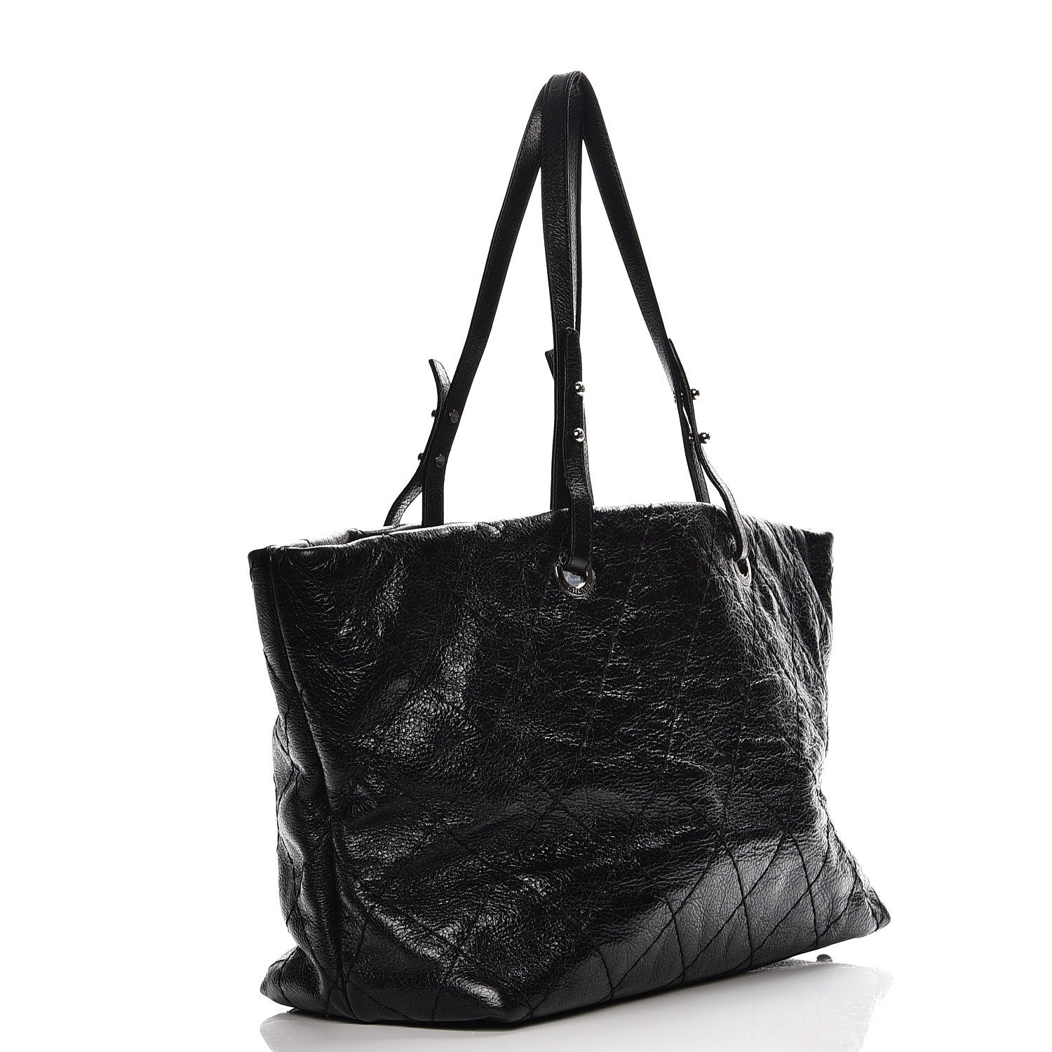 Chanel Glazed Calfskin Large On The Road Tote Black 3 of 7