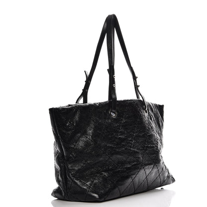 Chanel Glazed Calfskin Large On The Road Tote Black 3 of 7