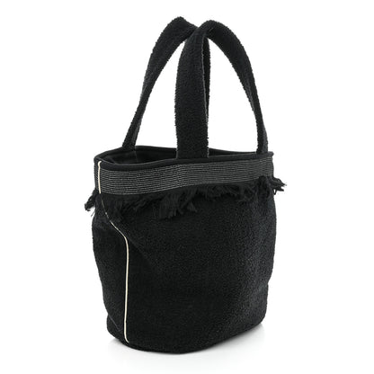 Chanel Terry Cotton CC Beach Tote Towel Set Black 5 of 13