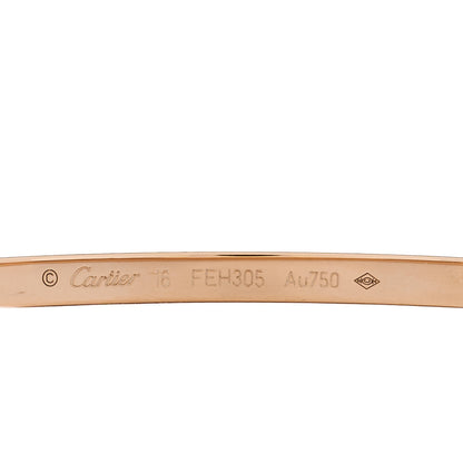 Cartier 18K Pink Gold 10 Diamond Small LOVE Bracelet 16 3 of 5