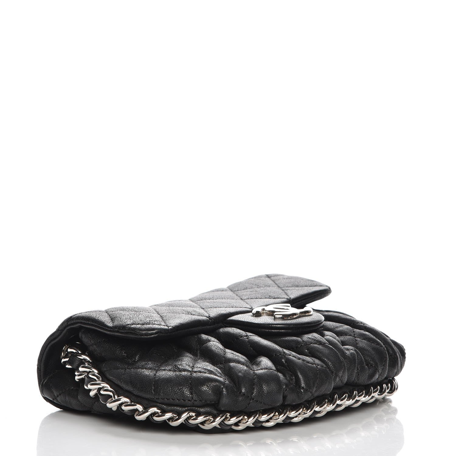 Chanel Washed Lambskin Quilted Mini Chain Around Flap Black 4 of 8