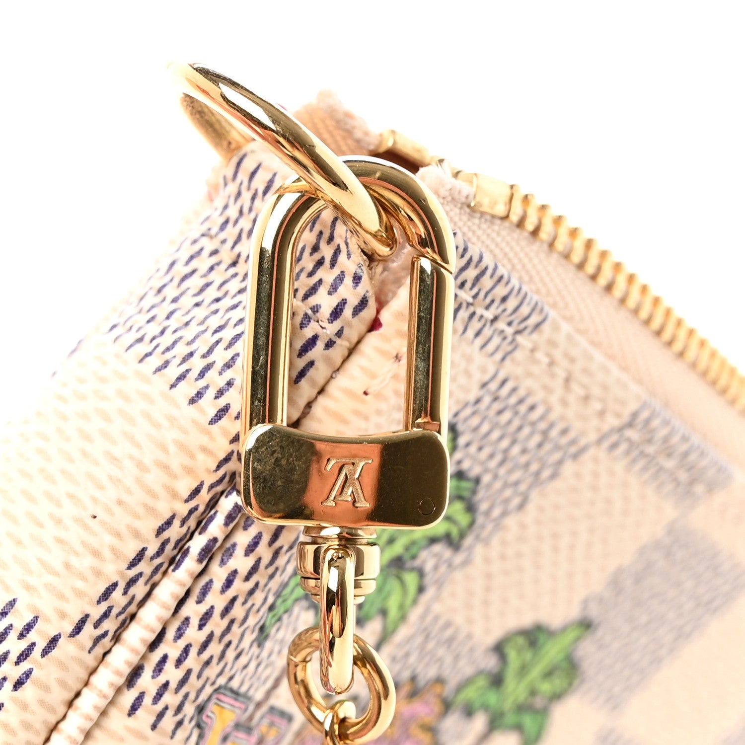Louis Vuitton Damier Azur 2021 Christmas Animation Hollywood Mini Pochette Accessories Fuchsia 7 of 8
