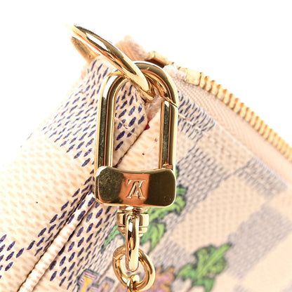 Louis Vuitton Damier Azur 2021 Christmas Animation Hollywood Mini Pochette Accessories Fuchsia 7 of 8