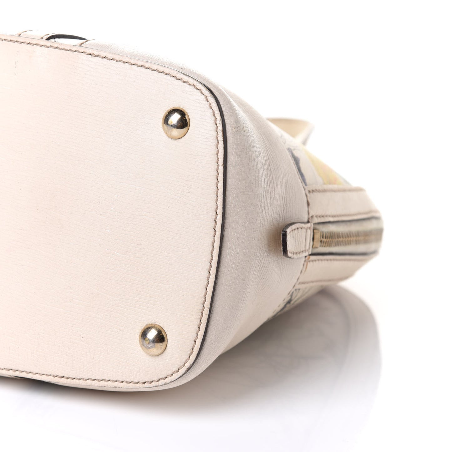 Calfskin Flora Infinity Small Nice Top Handle Dome Bag White
