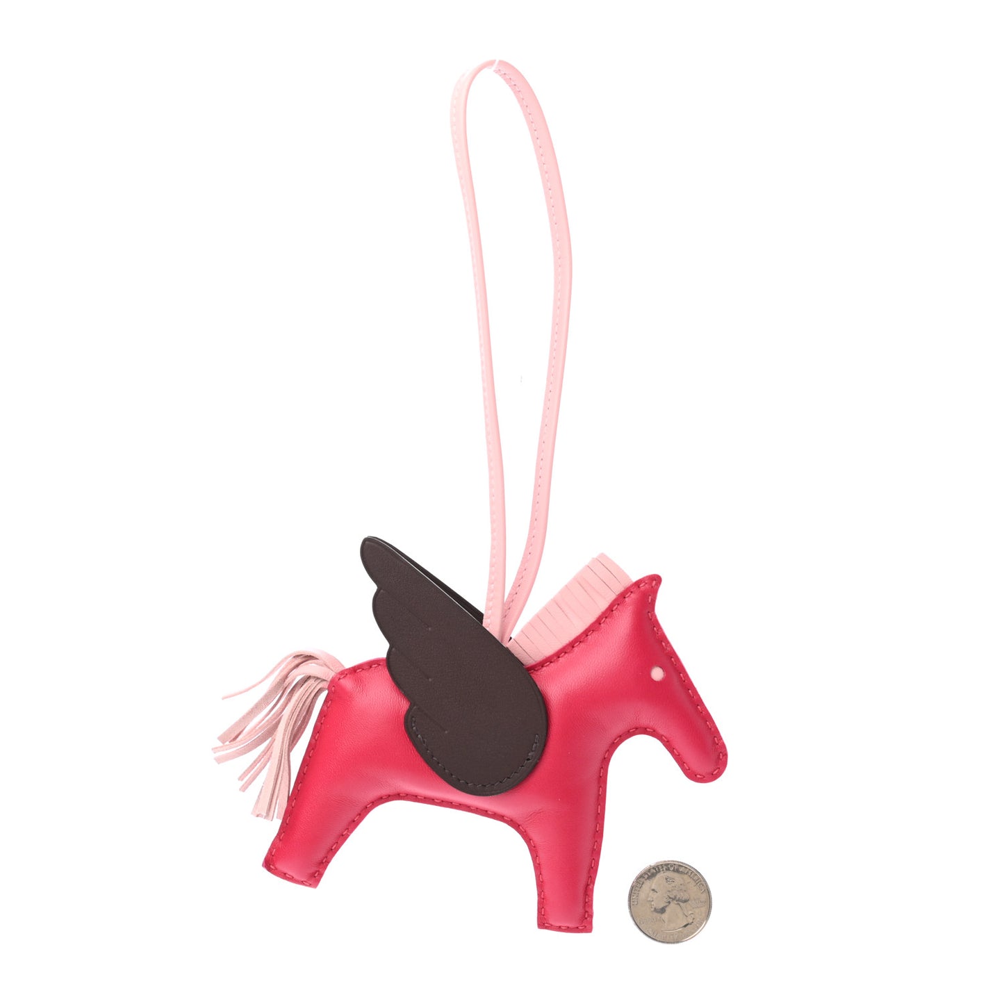 Milo Lambskin Grigri Rodeo Pegase Horse Bag Charm MM Framboise Rose Sakura Rouge Sellier