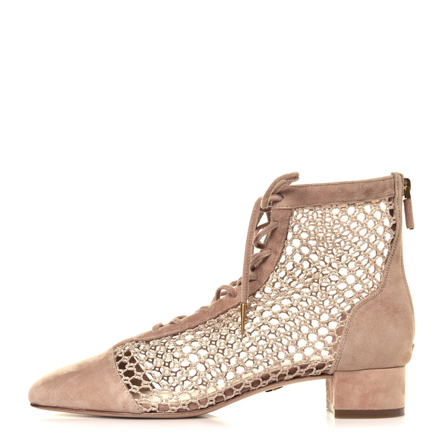 Christian Dior Suede Resille Naughtily-D 30mm Ankle Boots 38.5 Nude 1 of 16