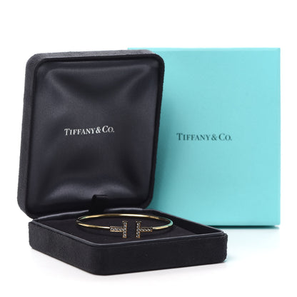 Tiffany 18K Yellow Gold Diamond T Wire Bracelet 5 of 5