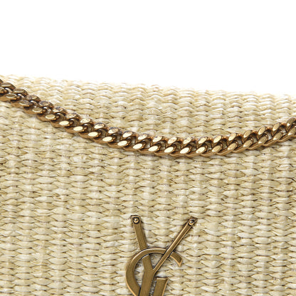 Saint Laurent Raffia Medium Monogram Kate Satchel Naturale 14 of 15