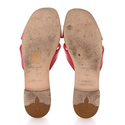 Louis Vuitton Calfskin LV Isola Flat Sandals 39 Red 6 of 9