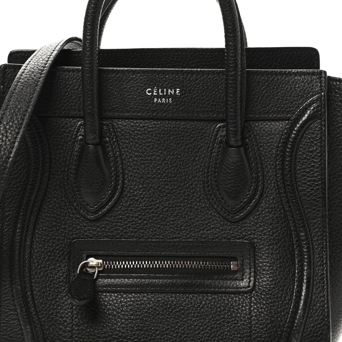 Drummed Calfskin Nano Luggage Black