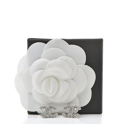 Chanel Crystal CC Earrings Silver 5 of 5