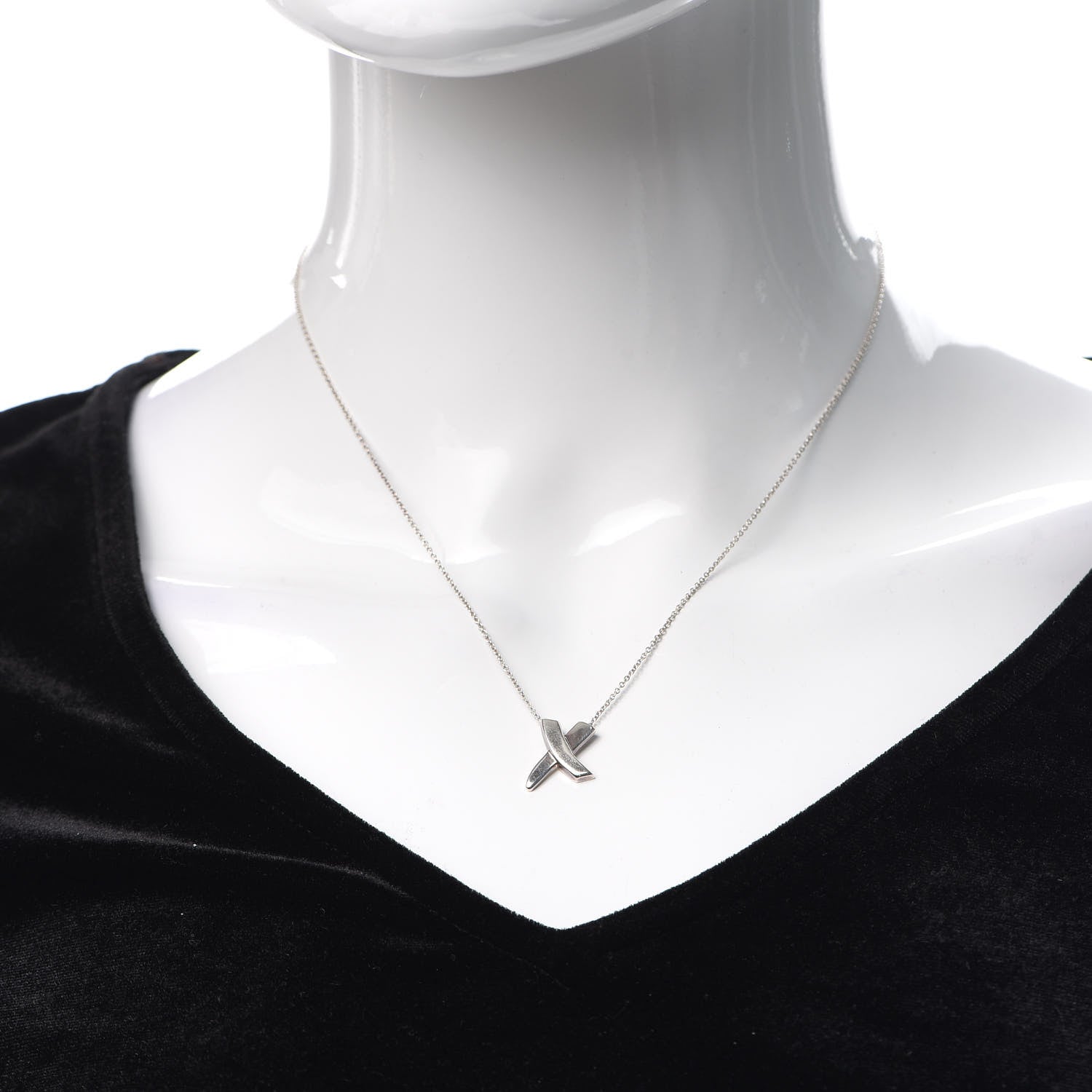 Tiffany Sterling Silver Paloma Picasso Graffiti X Pendant Necklace 2 of 5