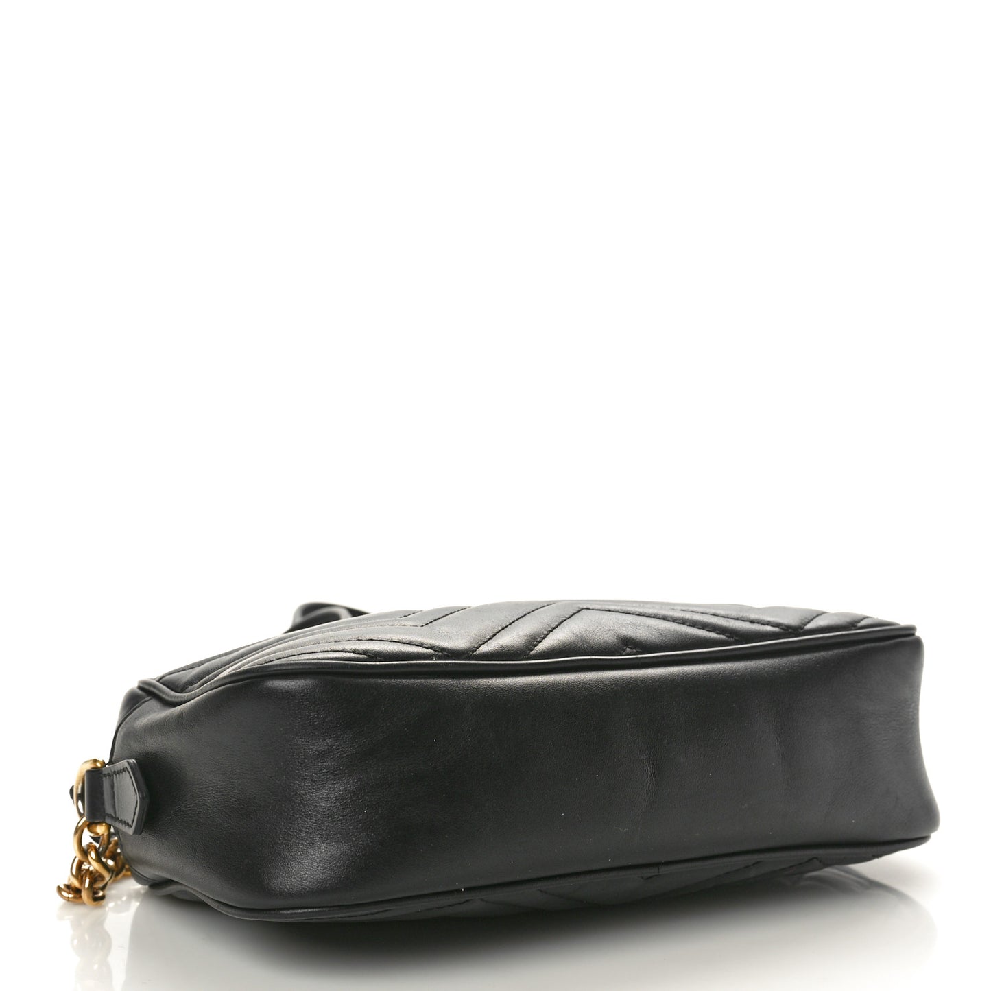 Calfskin Matelasse Small GG Marmont Chain Shoulder Bag Black