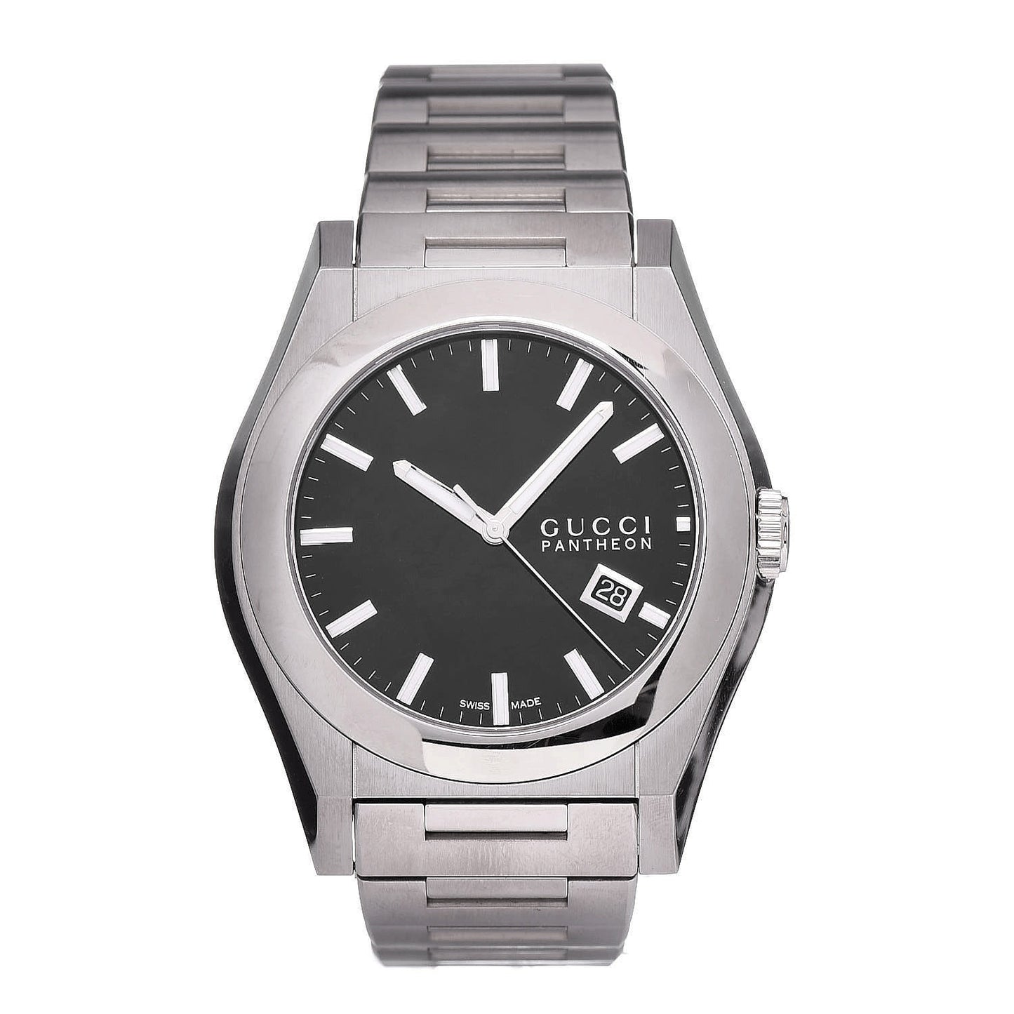 Stainless Steel 44mm Pantheon Quartz Watch Black