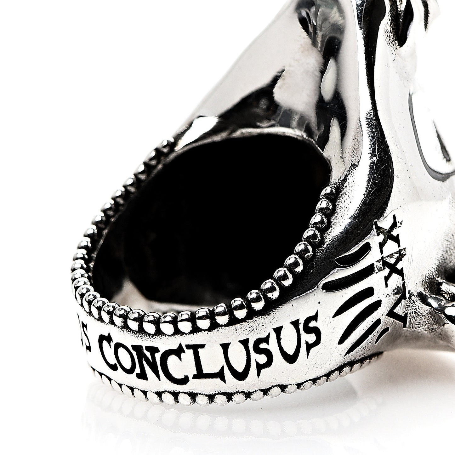 Sterling Silver Resin Anger Forest Bull's Head Ring 50 5.25