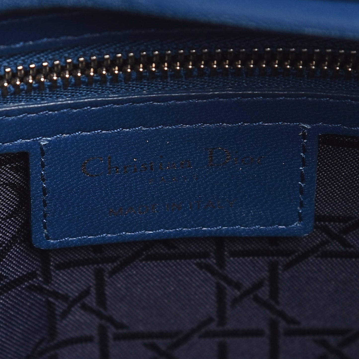 Lambskin Cannage Large Lady Dior Navy Blue