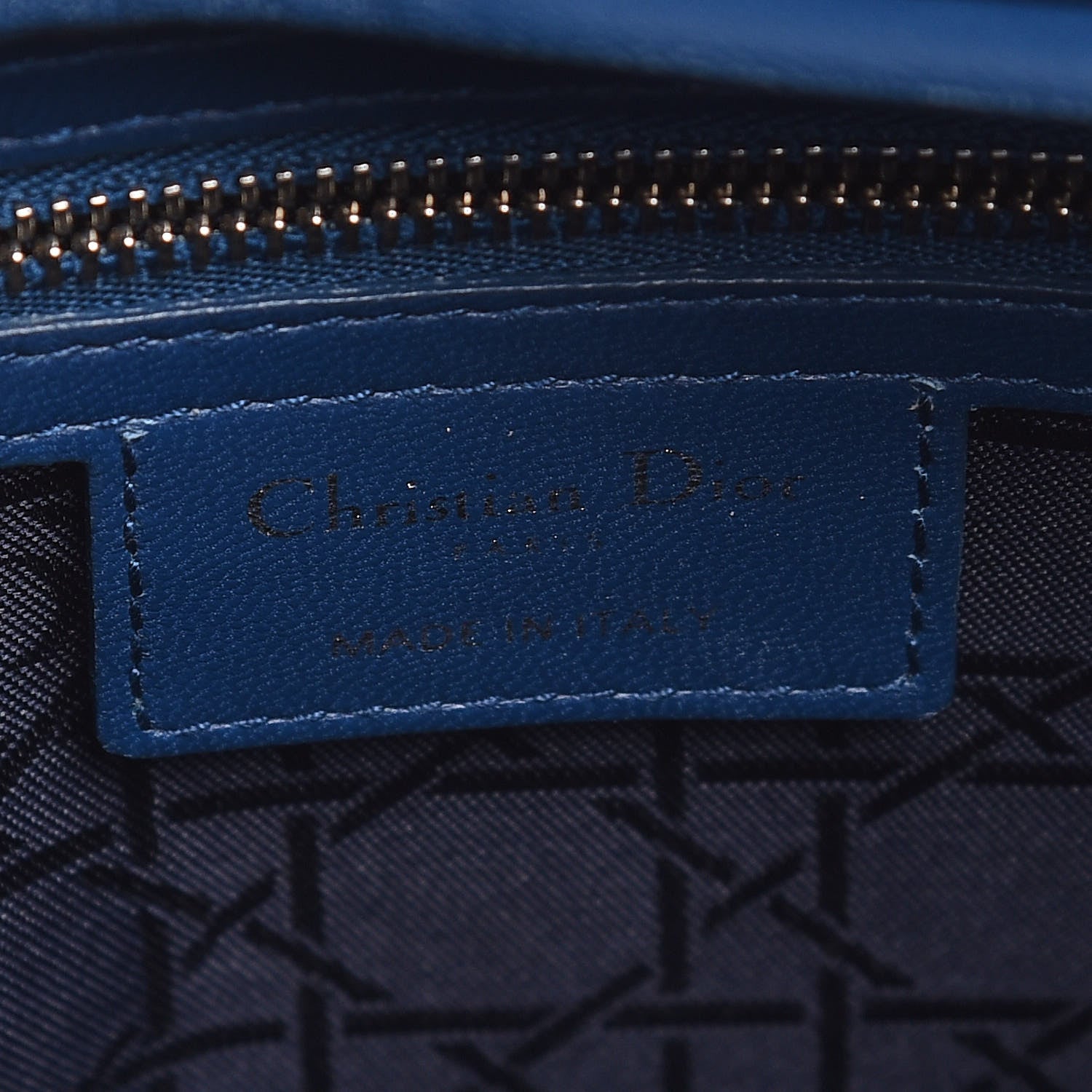 Christian Dior Lambskin Cannage Large Lady Dior Navy Blue 8 of 16