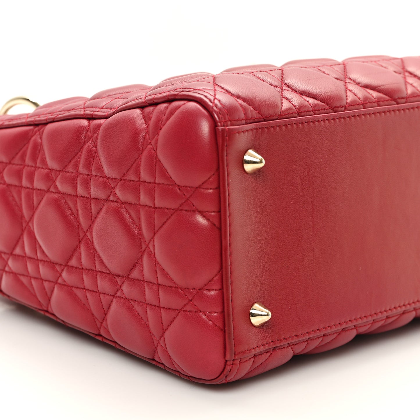 Lambskin Cannage Medium Lady Dior Red