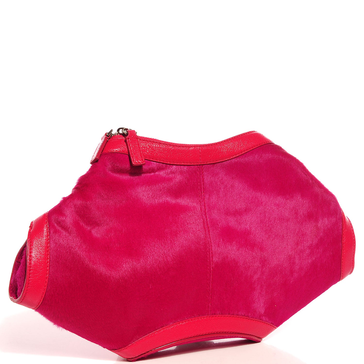 Alexander McQueen Leather Trim Fur De Manta Clutch Violet Roseate 3 of 7