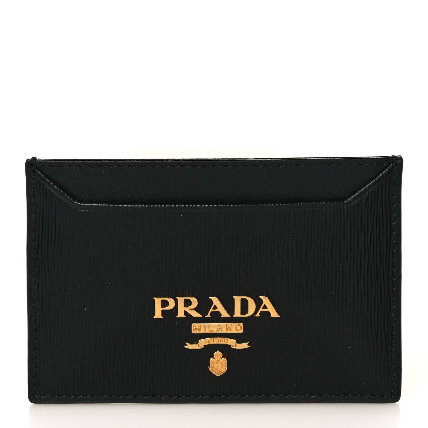 Prada Vitello Move Metal Card Case Black 1 of 6