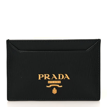 Prada Vitello Move Metal Card Case Black 1 of 6