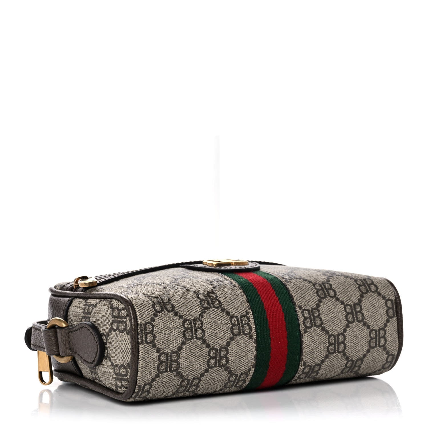 Gucci X BALENCIAGA BB Supreme Monogram Web Mini Ophidia Shoulder Bag Beige New Acero 4 of 12