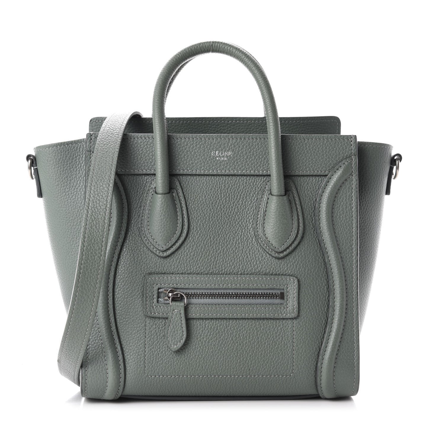 Drummed Calfskin Nano Luggage Celadon