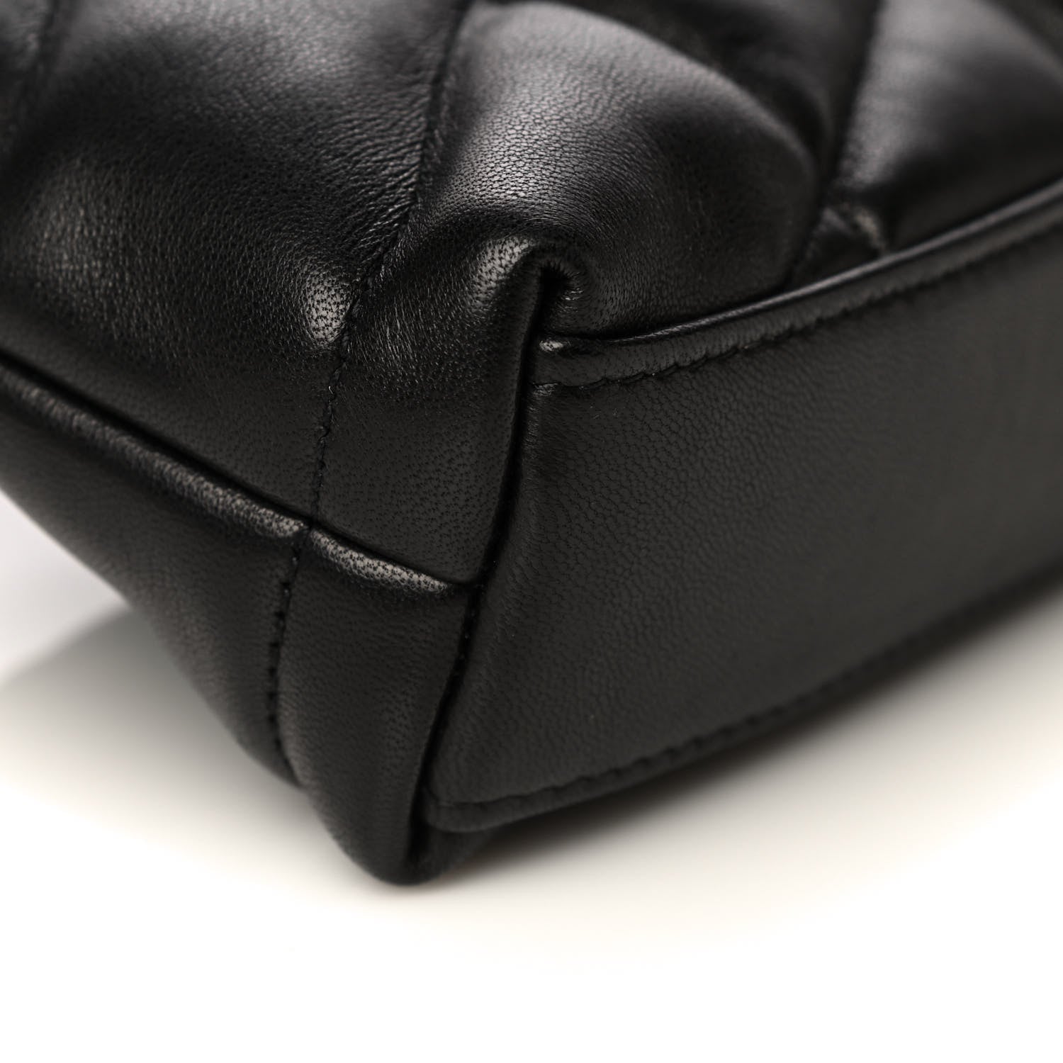 Saint Laurent Lambskin Monogram Loulou Puffer Pouch Clutch Black 10 of 11