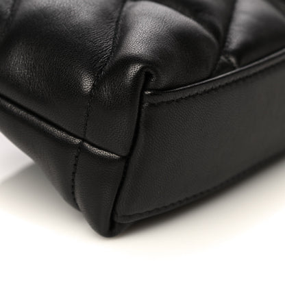 Saint Laurent Lambskin Monogram Loulou Puffer Pouch Clutch Black 10 of 11