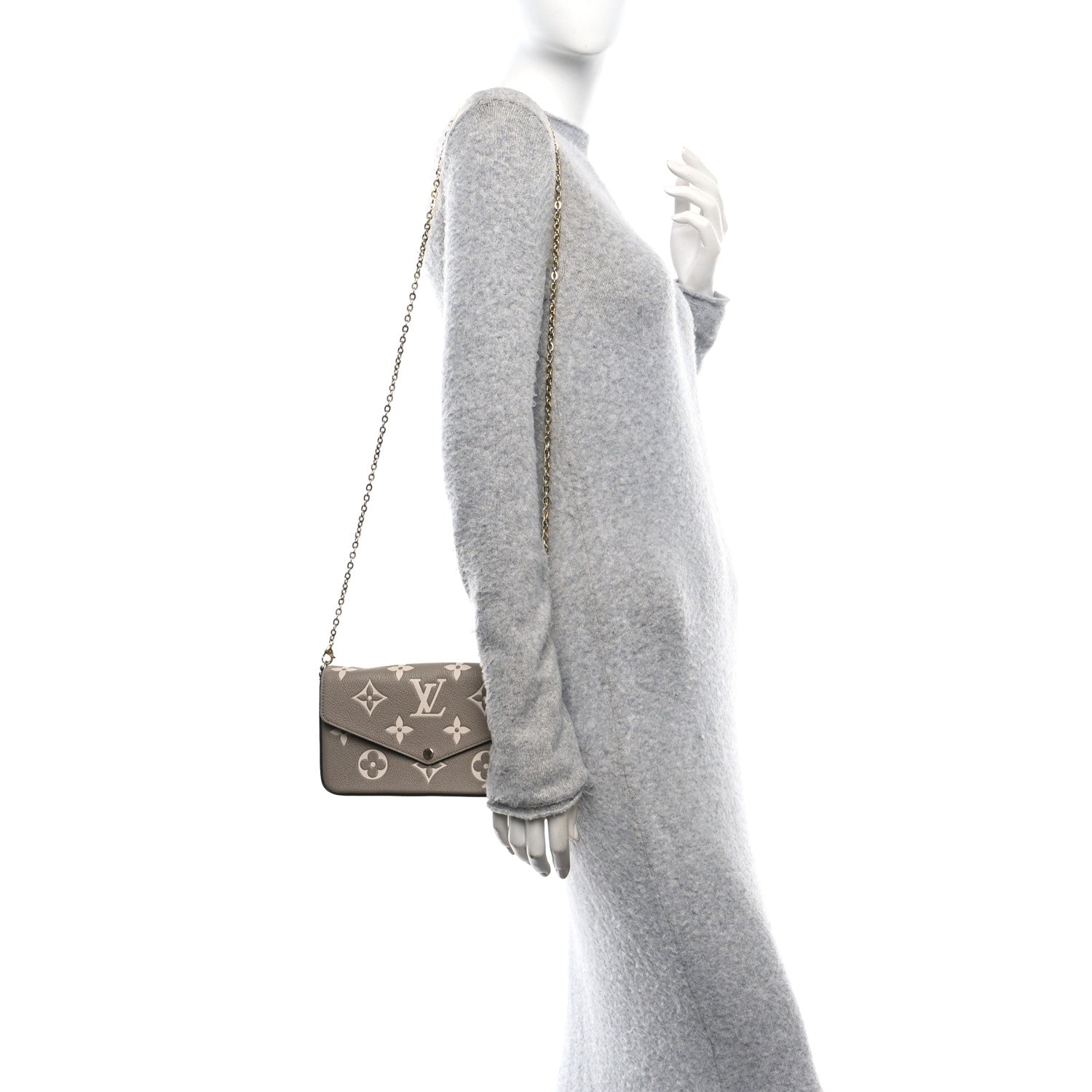 Louis Vuitton Empreinte Monogram Giant Felicie Pochette Tourterelle Creme 2 of 10